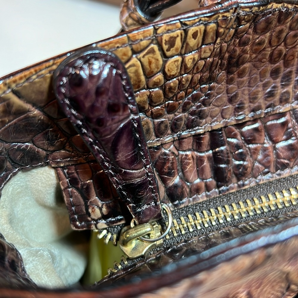 Brahmin Colette Melbourne croc embossed leather in pecan brown shoulder bag - Picture 10 of 17